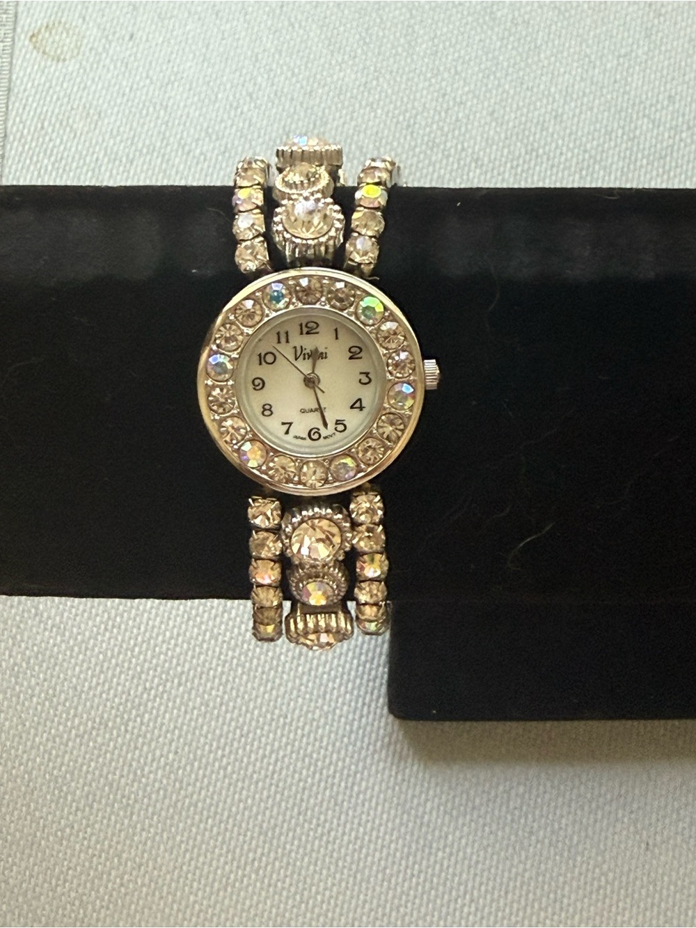 Viviani  Rhinestone stretch Watch - silver tone